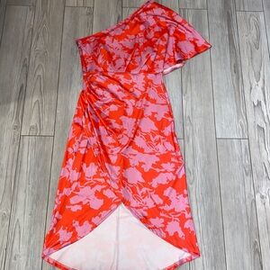 Do & Be Pink floral one sleeve Dress. Size M,